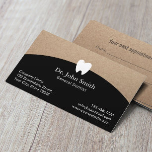 Dentist Kantoor Rustic Kraft Dental Appointment Afsprakenkaartje