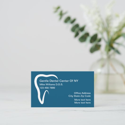 Dentist Kantoor Tooth Symbool Business Card-sjablo Visitekaartje (Staand voorkant)