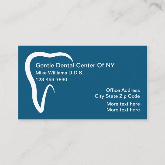 Dentist Kantoor Tooth Symbool Business Card-sjablo Visitekaartje (Voorkant)