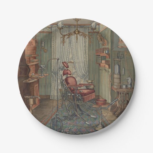 Dentist Kantoor Vintage Papieren Bordje (Voorkant)