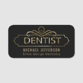 Dentist Kantoor - Zwart en Gold  Naamplaatje (Voorkant)
