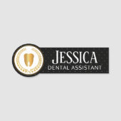 Dentist Kantoor - zwart, wit en goud Naamplaatje (Voorkant)