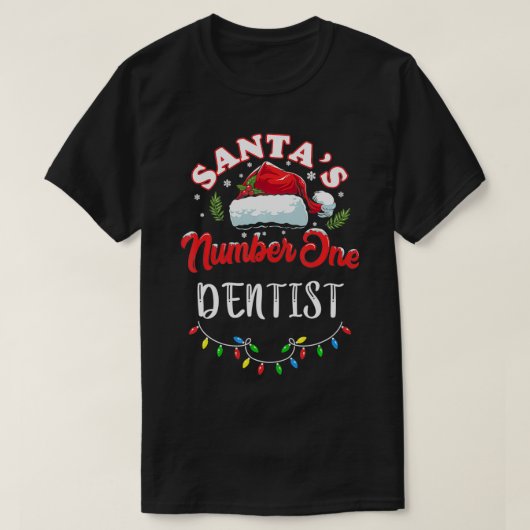 Dentist-kerstcadeauwerelden Beste nummer één deent T-shirt (Design voorkant)