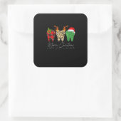 Dentist Kerstmis Funny Leopard Pset Tooth Dental Vierkante Sticker (Tas)