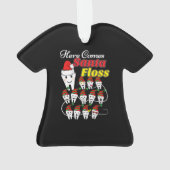Dentist Kerstmis - Santa Floss Xmas Pun Ornament (achterkant)