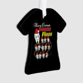 Dentist Kerstmis - Santa Floss Xmas Pun Ornament (voorkant)