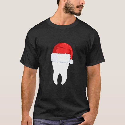 Dentist kersttand tand tand tand met kerstman t-shirt (Voorkant)