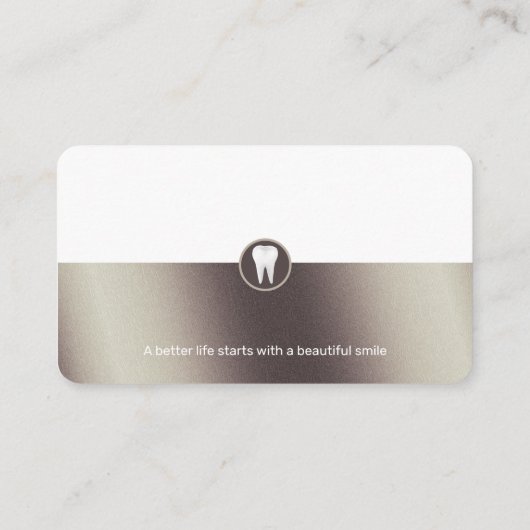 Dentist | Klassiek grafisch metaal Visitekaartje (Achterkant)