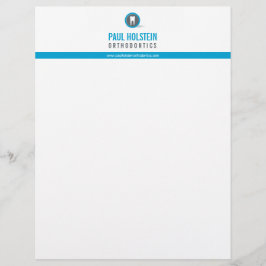 DENTIST LETTERHEAD : modern tandenblauw logo Persoonlijk Briefhoofd