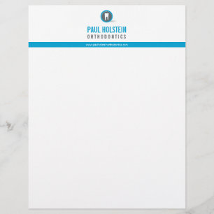 DENTIST LETTERHEAD : modern tandenblauw logo Persoonlijk Briefhoofd