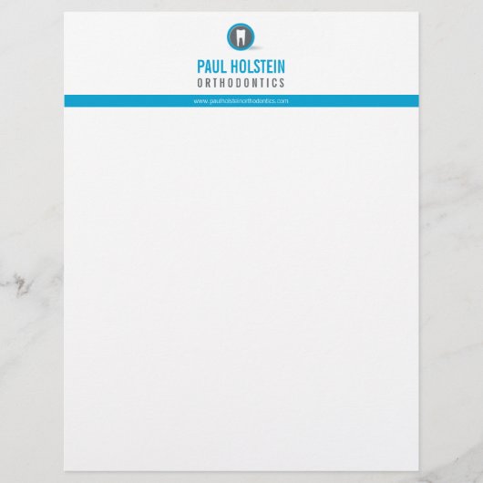 DENTIST LETTERHEAD : modern tandenblauw logo Persoonlijk Briefhoofd (Voorkant)