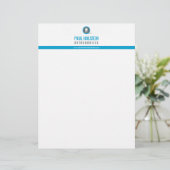 DENTIST LETTERHEAD : modern tandenblauw logo Persoonlijk Briefhoofd (Staand voorkant)