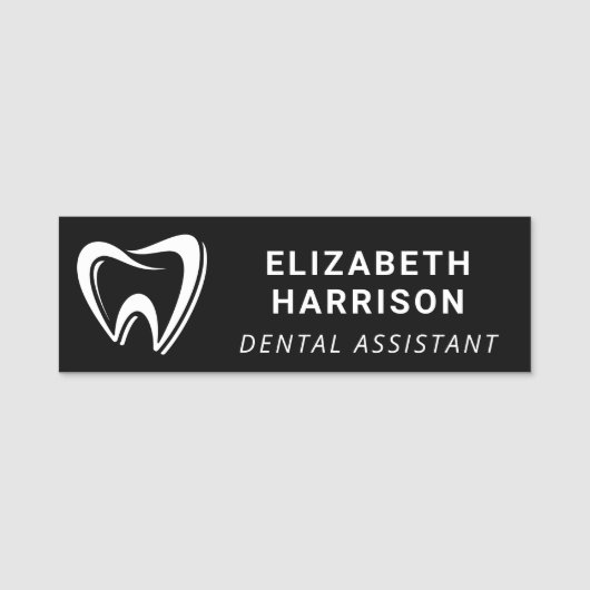 Dentist Logo Dental Office Black Naamplaatje (Voorkant)