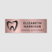 Dentist Logo Dental Office Roos Gold Naamplaatje (Voorkant)