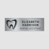 Dentist Logo Dental Office Silver Naamplaatje (Voorkant)