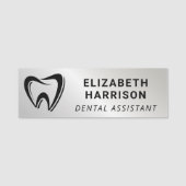Dentist Logo Dental Silver Naamplaatje (Voorkant)