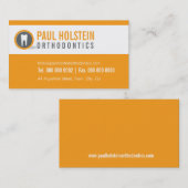 DENTIST LOGO modern logo tandheelkunde sinaasappel Visitekaartje (Voorkant / Achterkant)