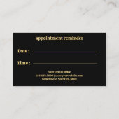 Dentist Logo tandheelkunde Elegant Gold Tooth Afsprakenkaartje (Achterkant)