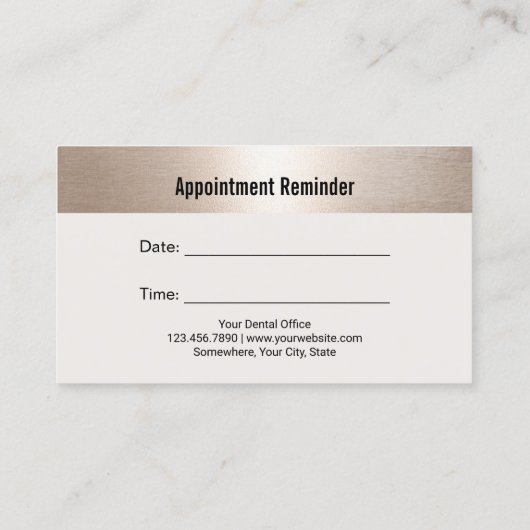 Dentist Logo tandheelkunde Elegant Gold Tooth Afsprakenkaartje (Achterkant)