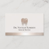 Dentist Logo tandheelkunde Elegant Gold Tooth Afsprakenkaartje (Voorkant)