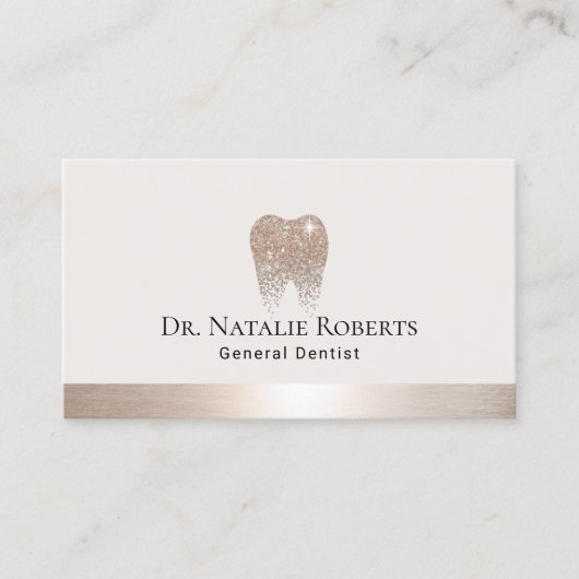 Dentist Logo tandheelkunde Elegant Gold Tooth Afsprakenkaartje (Voorkant)