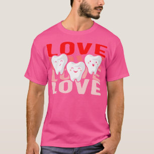Dentist Love Teeth Heart Valentijnsdag Mouth Surg T-shirt
