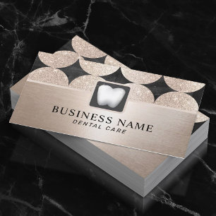 Dentist Luxury Geometric Gold Circles Dental Care Visitekaartje