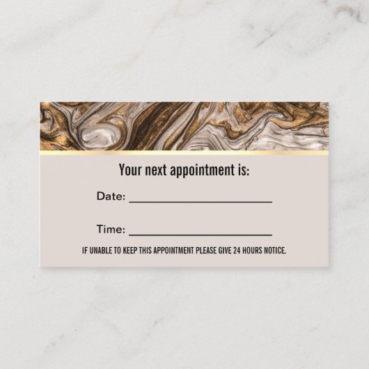 Dentist Luxury Gold Marble Agate Dental Afsprakenkaartje (Achterkant)