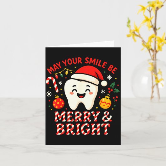 Dentist Merry Christmas May Your Smile Be Merry An Kaart (Gele Bloem)