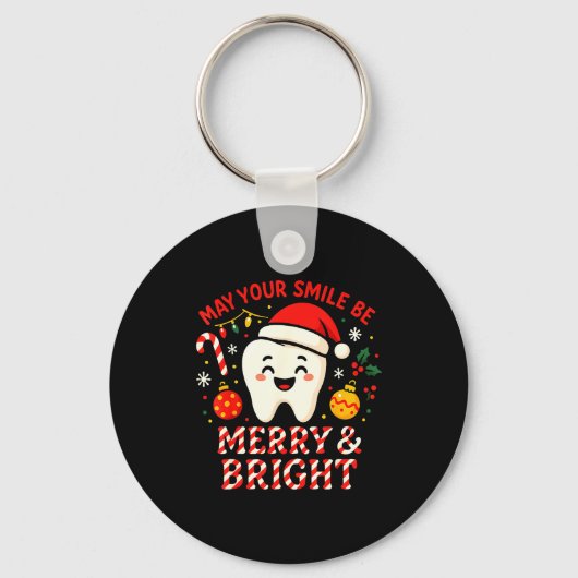 Dentist Merry Christmas May Your Smile Be Merry An Sleutelhanger (Voorkant)