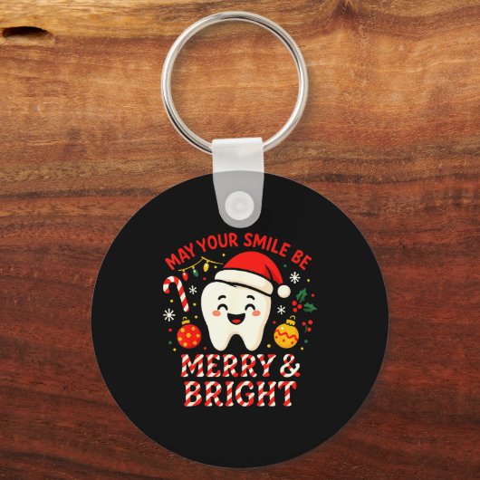 Dentist Merry Christmas May Your Smile Be Merry An Sleutelhanger (Voorkant)
