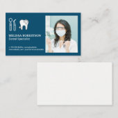 Dentist met gebitsgereedschap visitekaartje (Voorkant / Achterkant)