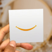 Dentist met grote glimlach voor gebitsverzorging vierkante visitekaartje