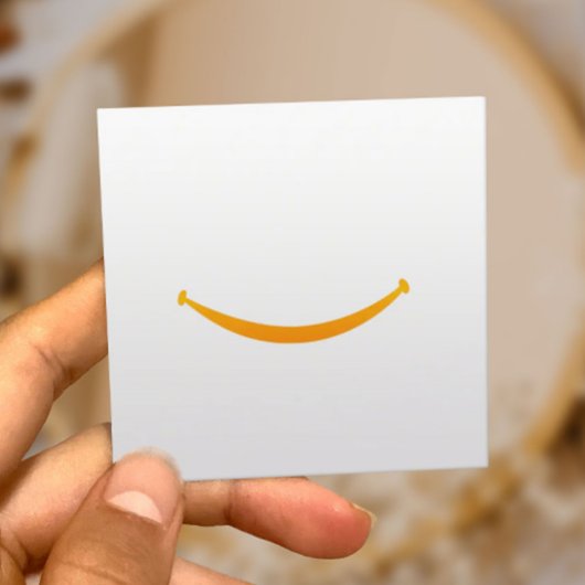 Dentist met grote glimlach voor gebitsverzorging vierkante visitekaartje