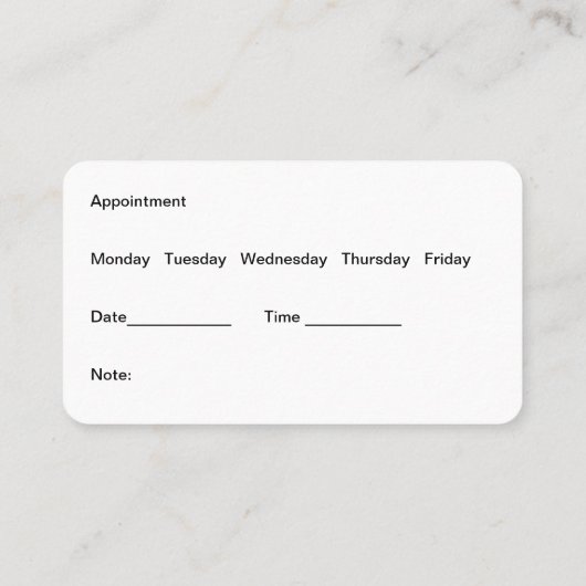 Dentist Modern Appointment Visitekaartje (Achterkant)