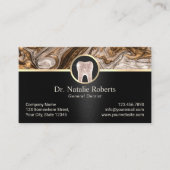 Dentist Modern Copper Gold & Black Dental Office Afsprakenkaartje (Voorkant)