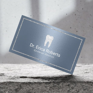 Dentist Modern Dusty Blue Dental Office Visitekaartje