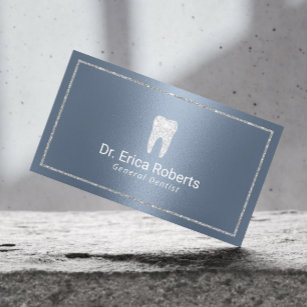 Dentist Modern Dusty Blue Dental Office Visitekaartje
