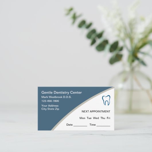 Dentist Modern Editable Appointment Visitekaartjes (Staand voorkant)