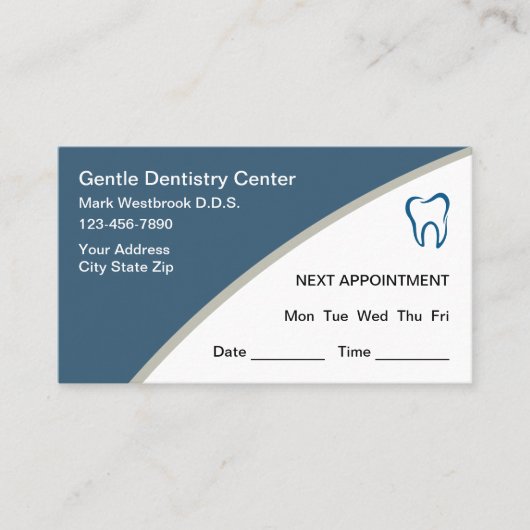 Dentist Modern Editable Appointment Visitekaartjes (Voorkant)