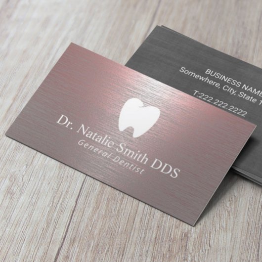 Dentist Modern geborsteld Roos Gold Dental Office Visitekaartje