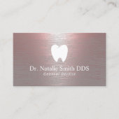 Dentist Modern geborsteld Roos Gold Dental Office Visitekaartje (Voorkant)