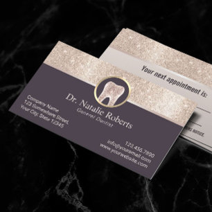 Dentist Modern Gold Border Tooth Logo Dental Afsprakenkaartje