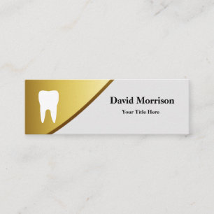 Dentist Modern Gold & Grey Dental Assistant Mini Visitekaartje