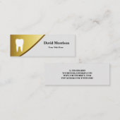 Dentist Modern Gold & Grey Dental Assistant Mini Visitekaartje (Voorkant / Achterkant)