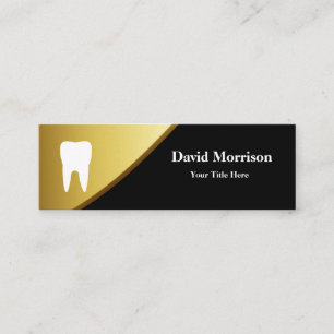 Dentist Modern Gold & Grey Dental Assistant Mini Visitekaartje