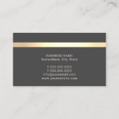 Dentist Modern Gold Stripe Dark Gray Dental Care Visitekaartje (Achterkant)