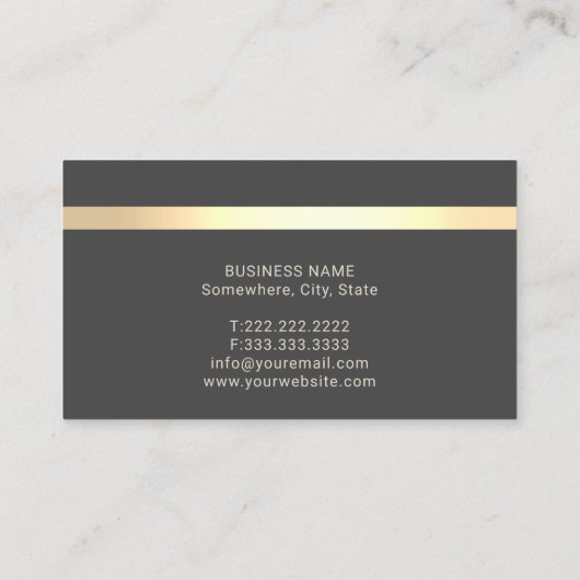 Dentist Modern Gold Stripe Dark Gray Dental Care Visitekaartje (Achterkant)