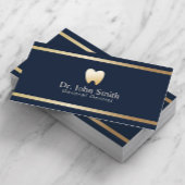 Dentist Modern Gold Stripe Navy Blue Dental Office Visitekaartje