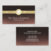 Dentist Modern Gold Tooth Logo Donkerbruin Visitekaartje (Voorkant / Achterkant)